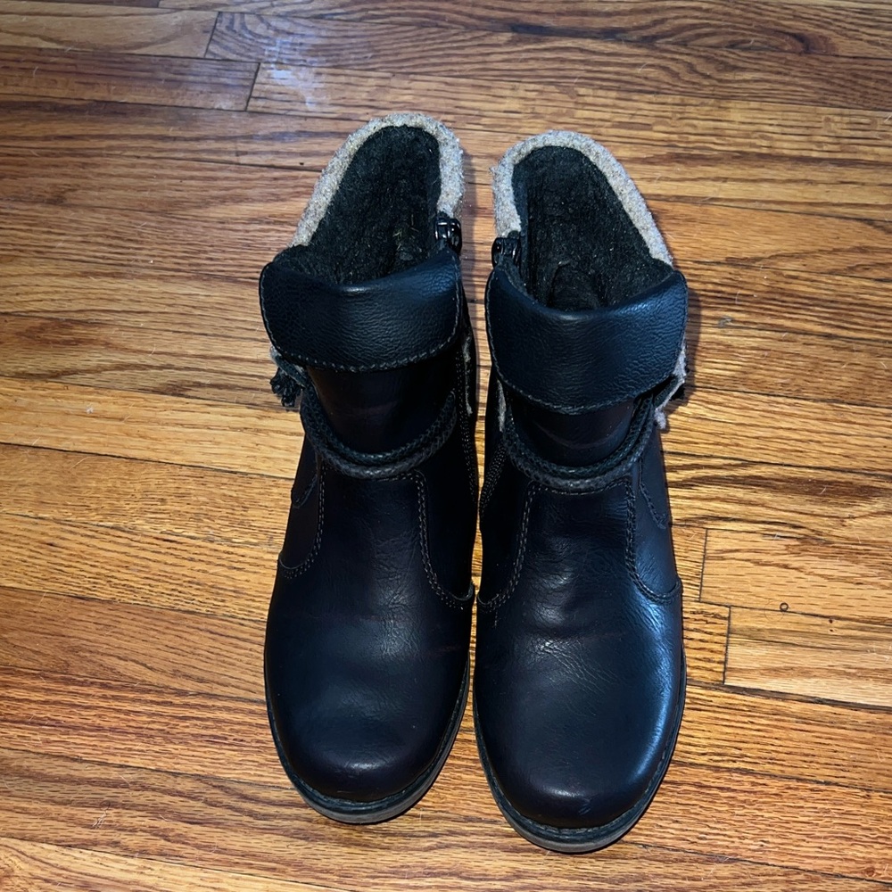 Rieker Black Leather Ankle Boots